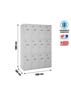Armario Taquilla SIMON LOCKER desm. 3 puertas 4/12 400 (1600) gri 2