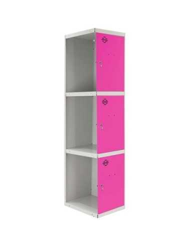 Armario Taquilla SIMON LOCKER Profesional dism.3 puerta 1/3 300 adi Gris/Rosa