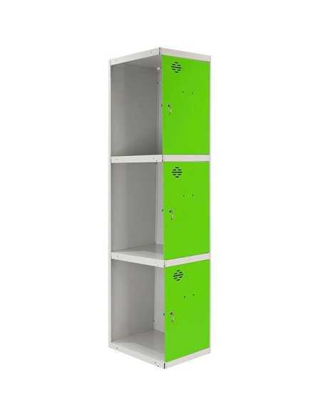 Armario Taquilla SIMON LOCKER Profesional dism.3 puerta 1/3 300 adi Gris/Verde