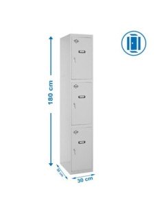 Armario Taquilla Simonlocker Profesional dism.3 puerta 1/3 300 in gris | Taquilla metálica SimonLocker para vestuarios y oficina