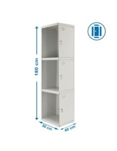 Armario Taquilla Simonlocker Profesional dism.3 puerta 1/3 400 adi gris | Taquilla metálica SimonLocker para vestuarios y oficin