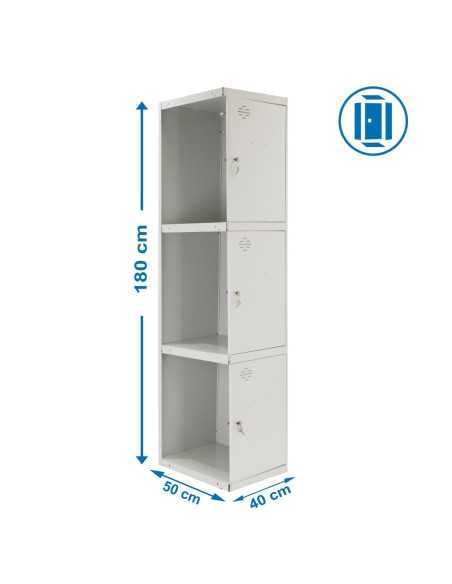 Armario Taquilla Simonlocker Profesional dism.3 puerta 1/3 400 adi gris | Taquilla metálica SimonLocker para vestuarios y oficin