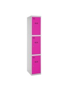 Armario Taquilla SIMON LOCKER Profesional dism.3 puerta 1/3 400 in Gris/Rosa