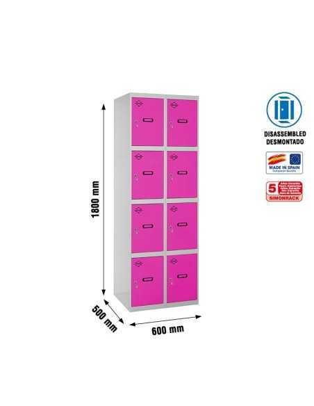 Taquilla Consigna SIMONRACK Simonlocker desm. 4 puertas 2/8 300 (600) gr/ro | Taquilla metálica SimonLocker para vestuarios y of