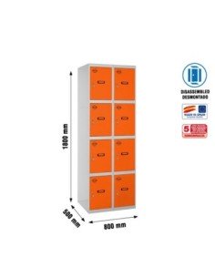 Armario Taquilla SIMON LOCKER desm. 4 puertas 2/8 400 (800) gr/na 2