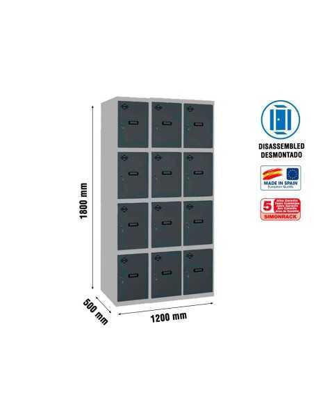 Taquilla Consigna SIMONRACK Simonlocker desm. 4 puertas 3/12 300 (900) gr/an | Taquilla metálica SimonLocker para vestuarios y o