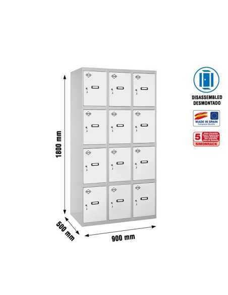Taquilla Consigna SIMONRACK Simonlocker desm. 4 puertas 3/12 300 (900) gr/bl | Taquilla metálica SimonLocker para vestuarios y o