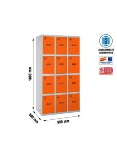 Taquilla Consigna SIMONRACK Simonlocker desm. 4 puertas 3/12 300 (900) gr/na | Taquilla metálica SimonLocker para vestuarios y o