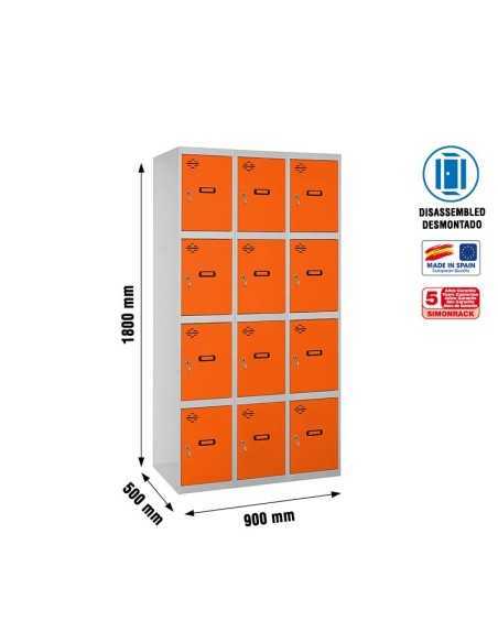 Taquilla Consigna SIMONRACK Simonlocker desm. 4 puertas 3/12 300 (900) gr/na | Taquilla metálica SimonLocker para vestuarios y o