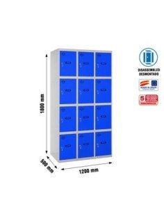 Armario Taquilla SIMON LOCKER desm. 4 puertas 3/12 400 (1200) gr/az | Taquilla metálica SimonLocker para vestuarios y oficinas