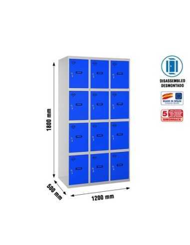 Armario Taquilla SIMON LOCKER desm. 4 puertas 3/12 400 (1200) gr/az | Taquilla metálica SimonLocker para vestuarios y oficinas