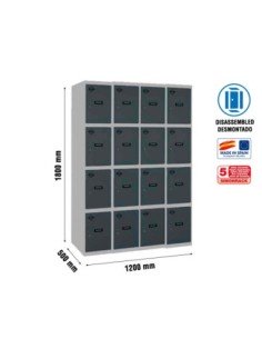 Taquilla Consigna SIMONRACK Simonlocker desm. 4 puertas 4/16 300 (1200) gr/an | Taquilla metálica SimonLocker para vestuarios y 