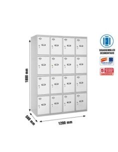 Taquilla Consigna SIMONRACK Simonlocker desm. 4 puertas 4/16 300 (1200) gr/bl 2