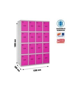 Taquilla Consigna SIMONRACK Simonlocker desm. 4 puertas 4/16 300 (1200) gr/ro | Taquilla metálica SimonLocker para vestuarios y 