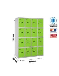 Taquilla Consigna SIMONRACK Simonlocker desm. 4 puertas 4/16 300 (1200) gr/ve | Taquilla metálica SimonLocker para vestuarios y 