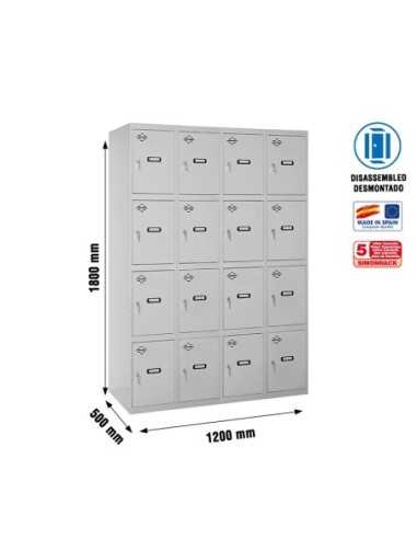 Armario Taquilla Simonlocker desm. 4 puertas 4/16 300 (1200) gri