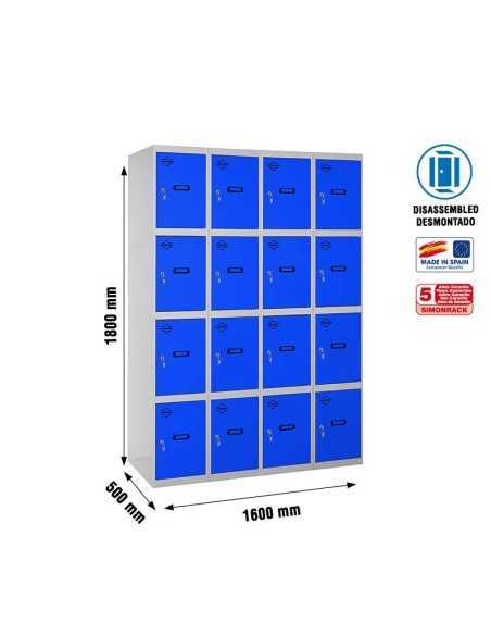 Armario Taquilla SIMON LOCKER desm. 4 puertas 4/16 400 (1600) gr/az | Taquilla metálica SimonLocker para vestuarios y oficinas
