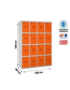 Armario Taquilla SIMON LOCKER desm. 4 puertas 4/16 400 (1600) gr/na | Taquilla metálica SimonLocker para vestuarios y oficinas