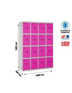 Armario Taquilla SIMON LOCKER desm. 4 puertas 4/16 400 (1600) gr/rs | Taquilla metálica SimonLocker para vestuarios y oficinas