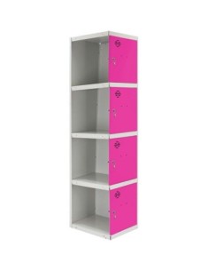 Armario Taquilla SIMON LOCKER Profesional dism.4 puerta 1/4 300 adi Gris/Rosa