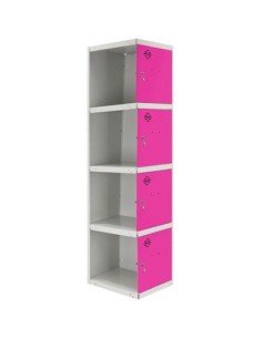 Armario Taquilla SIMON LOCKER Profesional dism.4 puerta 1/4 300 adi Gris/Rosa
