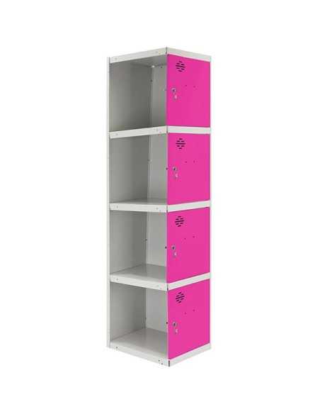 Armario Taquilla SIMON LOCKER Profesional dism.4 puerta 1/4 300 adi Gris/Rosa