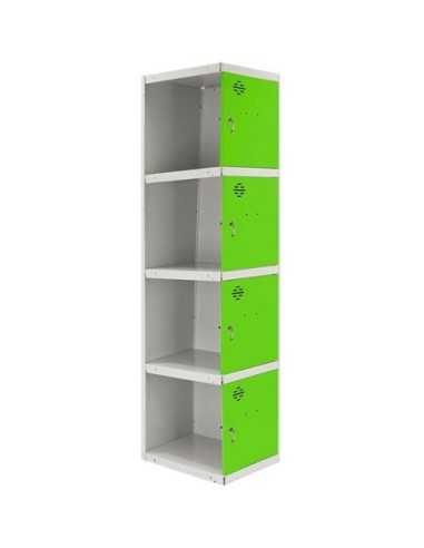 Armario Taquilla SIMON LOCKER Profesional dism.4 puerta 1/4 300 adi Gris/Verde