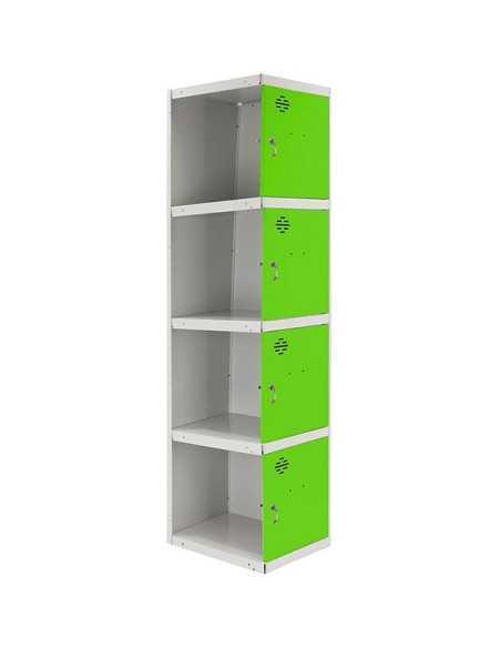 Armario Taquilla SIMON LOCKER Profesional dism.4 puerta 1/4 300 adi Gris/Verde