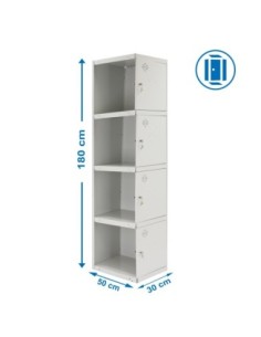 Armario Taquilla Simonlocker Profesional dism.4 puerta 1/4 300 adi gris | Taquilla metálica SimonLocker para vestuarios y oficin