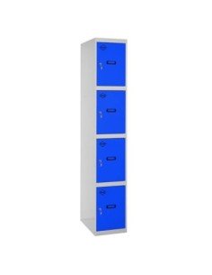 Armario Taquilla SIMON LOCKER Profesional dism.4 puerta 1/4 300 in Gris/Azul