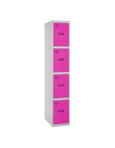 Armario Taquilla SIMON LOCKER Profesional dism.4 puerta 1/4 300 in Gris/Rosa