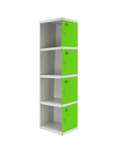 Armario Taquilla SIMON LOCKER Profesional dism.4 puerta 1/4 400 adi Gris/Verde