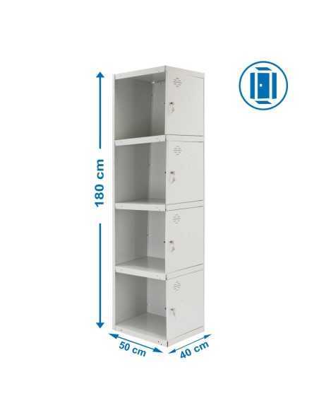 Armario Taquilla Simonlocker Profesional dism.4 puerta 1/4 400 adi gris | Taquilla metálica SimonLocker para vestuarios y oficin