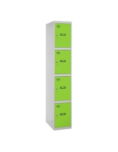 Armario Taquilla SIMON LOCKER Profesional dism.4 puerta 1/4 400 in Gris/Verde