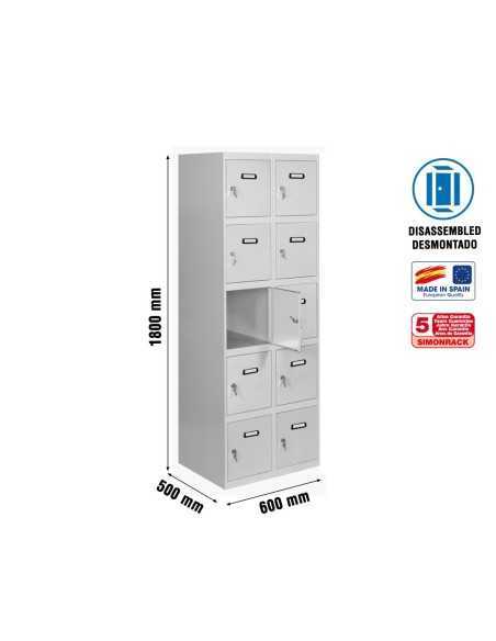 Armario Taquilla Simonlocker desm. 5 puertas 2/10 300 (600) gris