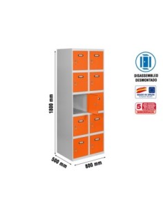 Armario Taquilla SIMON LOCKER desm. 5 puertas 2/10 400 (800) gr/na | Taquilla metálica SimonLocker para vestuarios y oficinas