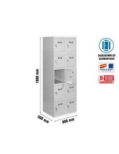 Armario Taquilla SIMON LOCKER desm. 5 puertas 2/10 400 (800) gris | Taquilla metálica SimonLocker para vestuarios y oficinas