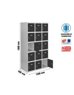 Armario Taquilla SIMON LOCKER desm. 5 puertas 3/15 400 (1200) gr/an | Taquilla metálica SimonLocker para vestuarios y oficinas