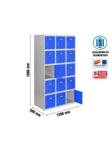Armario Taquilla SIMON LOCKER desm. 5 puertas 3/15 400 (1200) gr/az | Taquilla metálica SimonLocker para vestuarios y oficinas