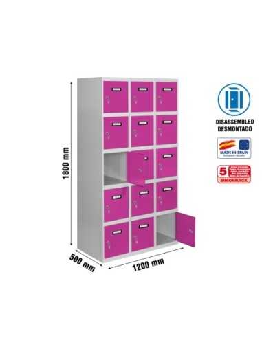 Armario Taquilla SIMON LOCKER desm. 5 puertas 3/15 400 (1200) gr/rs | Taquilla metálica SimonLocker para vestuarios y oficinas