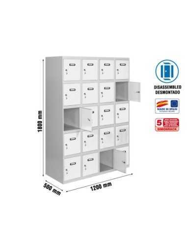 Taquilla Consigna SIMONRACK Simonlocker desm. 5 puertas 4/20 300 (1200) gr/bl | Taquilla metálica SimonLocker para vestuarios y 