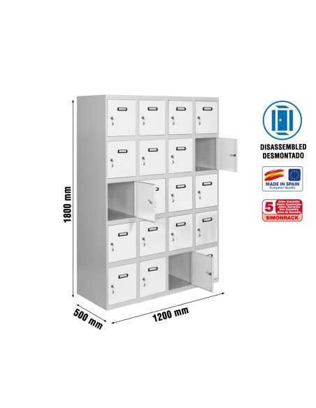Taquilla Consigna SIMONRACK Simonlocker desm. 5 puertas 4/20 300 (1200) gr/bl | Taquilla metálica SimonLocker para vestuarios y 