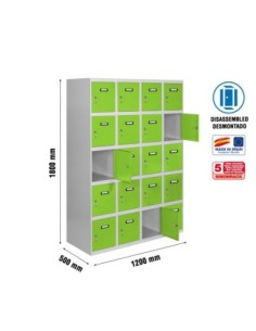 Taquilla Consigna SIMONRACK Simonlocker desm. 5 puertas 4/20 300 (1200) gr/ve | Taquilla metálica SimonLocker para vestuarios y 
