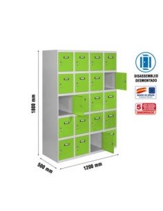 Taquilla Consigna SIMONRACK Simonlocker desm. 5 puertas 4/20 300 (1200) gr/ve | Taquilla metálica SimonLocker para vestuarios y 