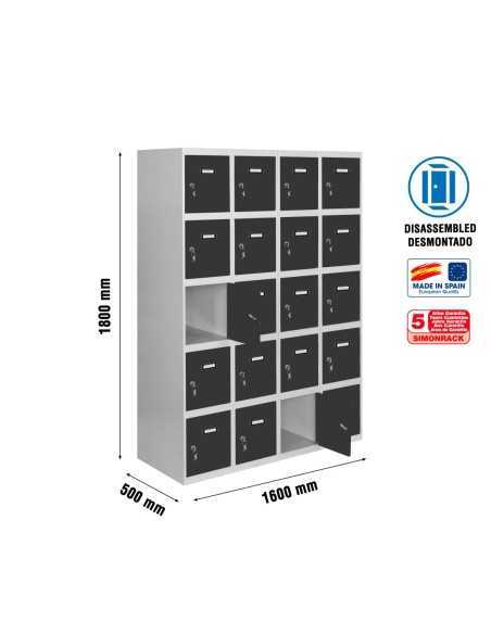 Armario Taquilla SIMON LOCKER desm. 5 puertas 4/20 400 (1600) gr/an | Taquilla metálica SimonLocker para vestuarios y oficinas