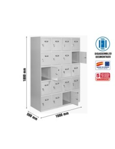 Armario Taquilla SIMON LOCKER desm. 5 puertas 4/20 400 (1600) gris 2