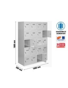 Armario Taquilla SIMON LOCKER desm. 5 puertas 4/20 400 (1600) gris 2