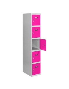 Armario Taquilla SIMON LOCKER Profesional dism.5 puerta 1/5 300 in Gris/Rosa