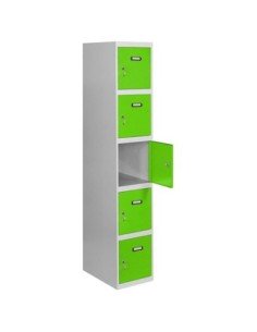 Armario Taquilla SIMON LOCKER Profesional dism.5 puerta 1/5 300 in Gris/Verde