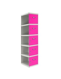 Armario Taquilla SIMON LOCKER Profesional dism.5 puerta 1/5 400 adi Gris/Rosa
